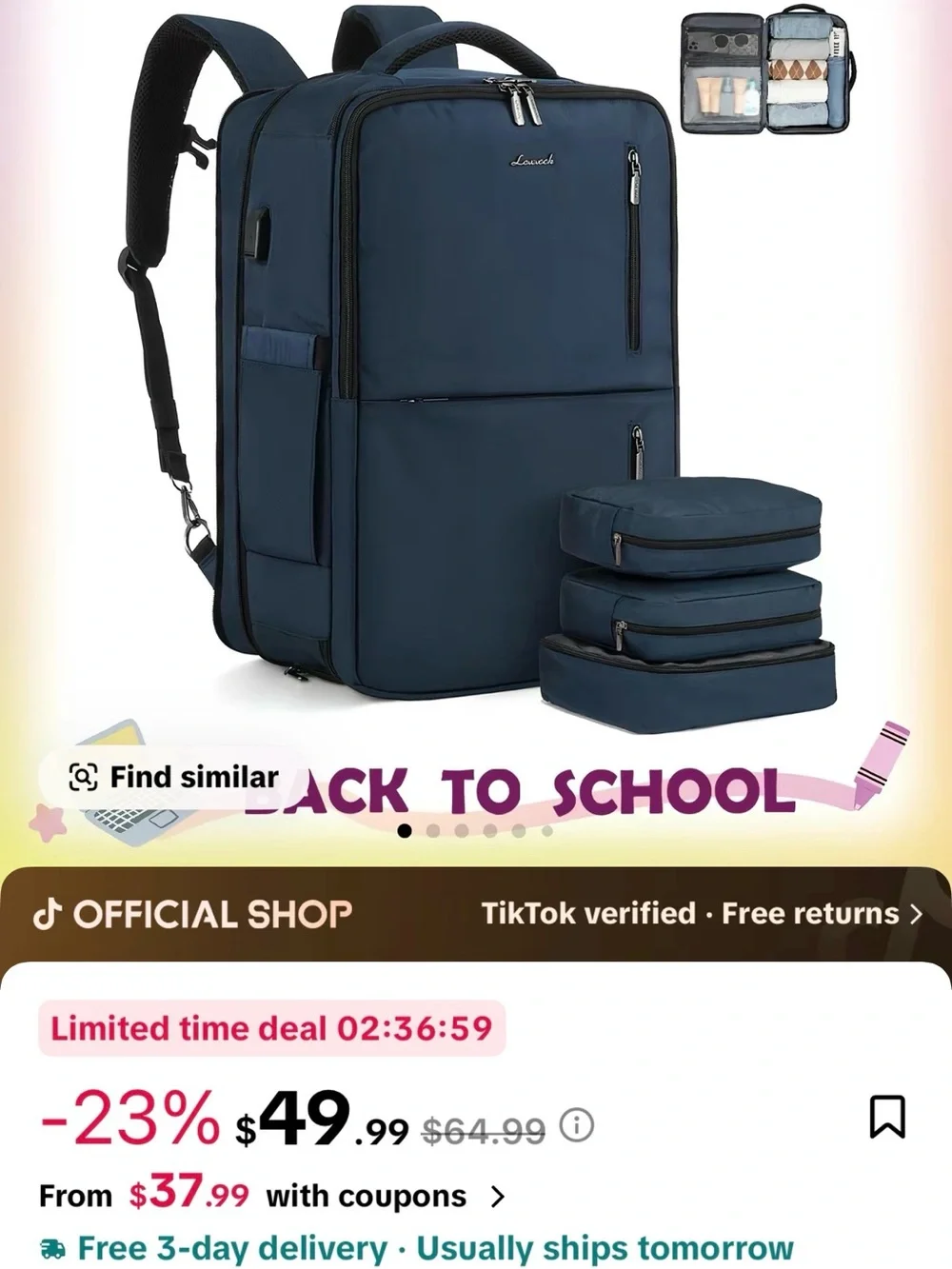 Lovevook travel backpack